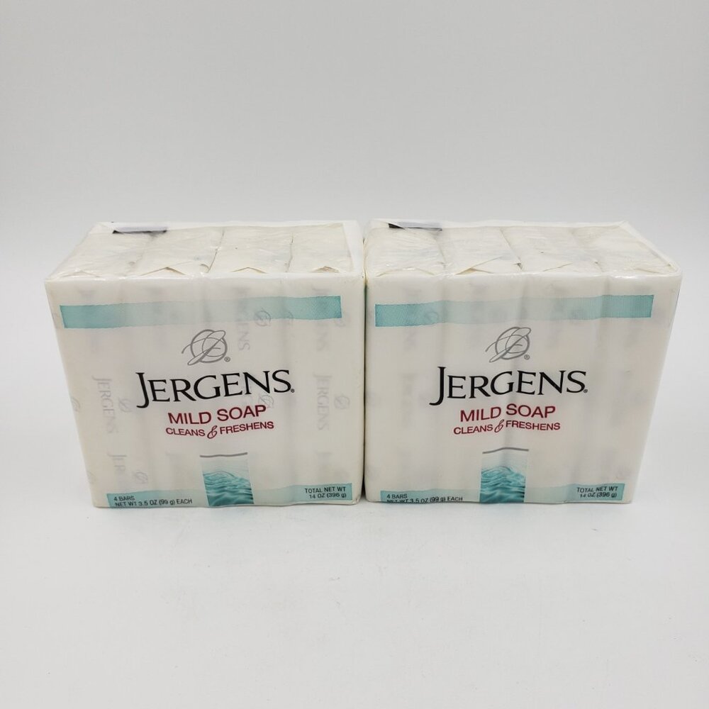 Jergens Mild Soap Cleans & Freshens (4) 3.5 Oz Bars Per Package - Lot of 2